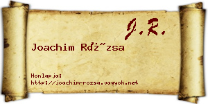 Joachim Rózsa névjegykártya
